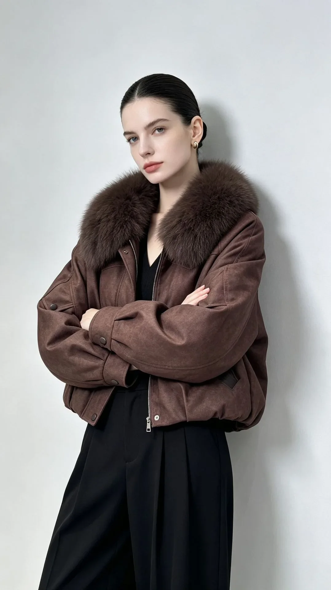 OFTBUY Short Zipper Duck Down Clothing Natural Fur Outerwear New Winter Real Fox Fur Coat Women Lightweight Down Jacket Female