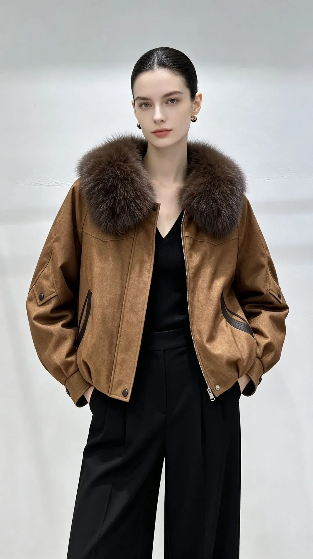 OFTBUY Short Zipper Duck Down Clothing Natural Fur Outerwear New Winter Real Fox Fur Coat Women Lightweight Down Jacket Female