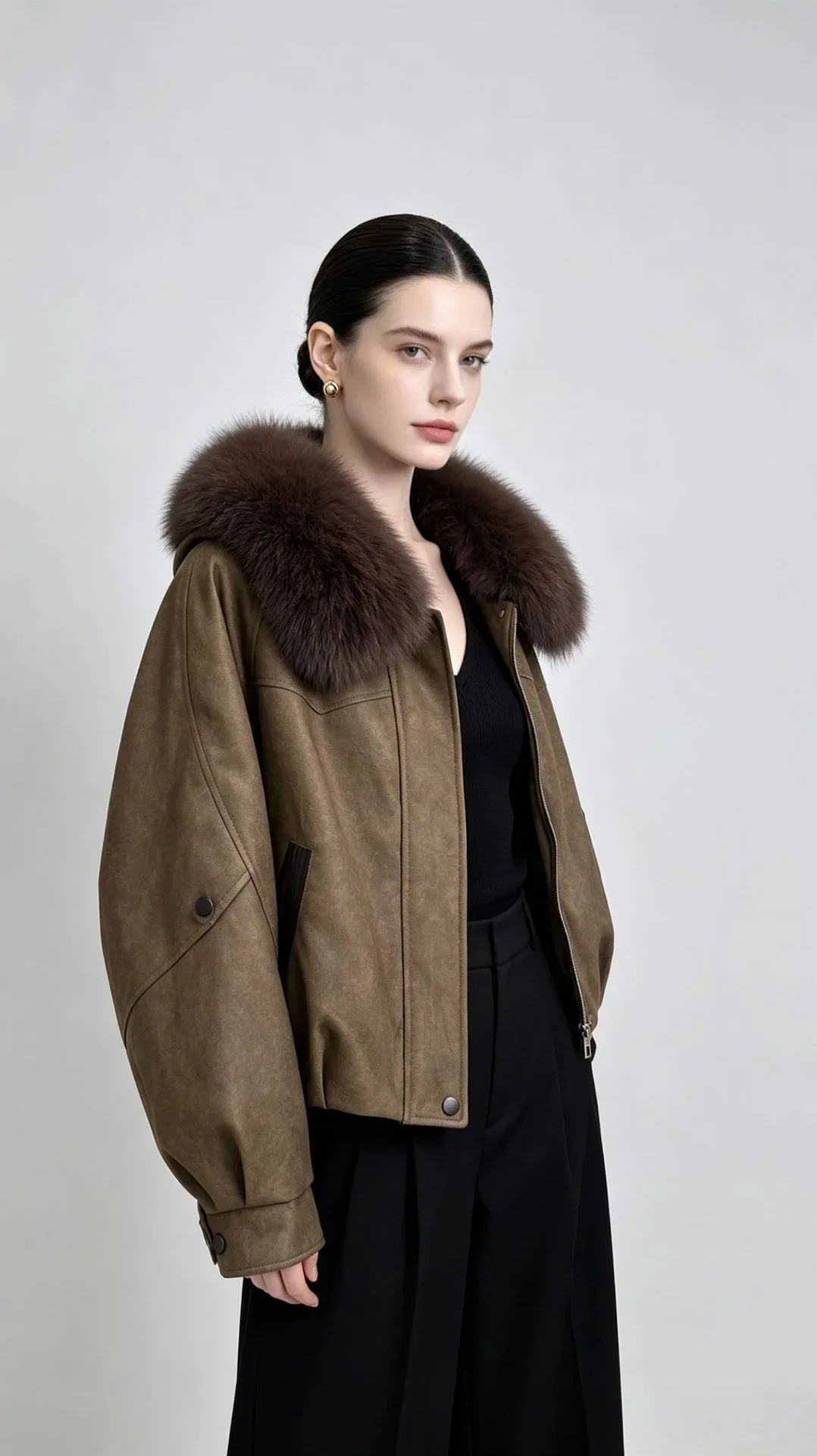 OFTBUY Short Zipper Duck Down Clothing Natural Fur Outerwear New Winter Real Fox Fur Coat Women Lightweight Down Jacket Female