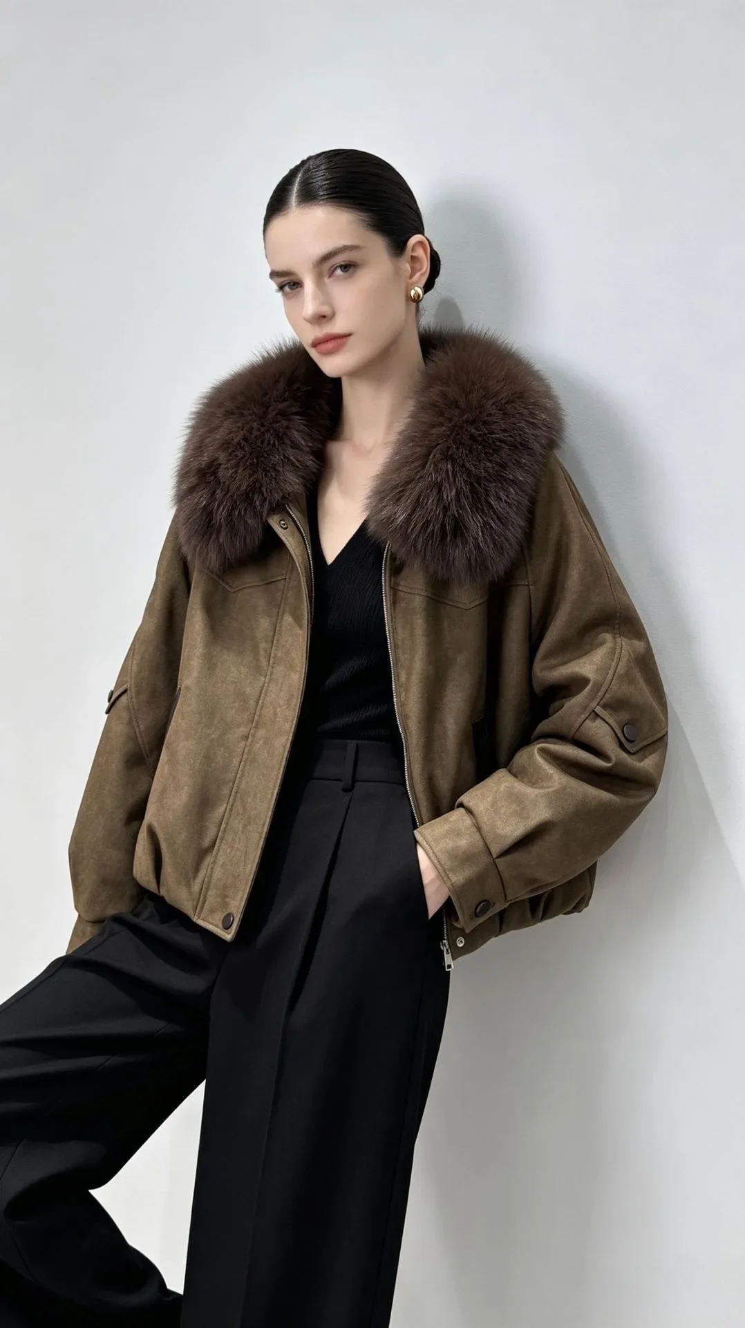 OFTBUY Short Zipper Duck Down Clothing Natural Fur Outerwear New Winter Real Fox Fur Coat Women Lightweight Down Jacket Female