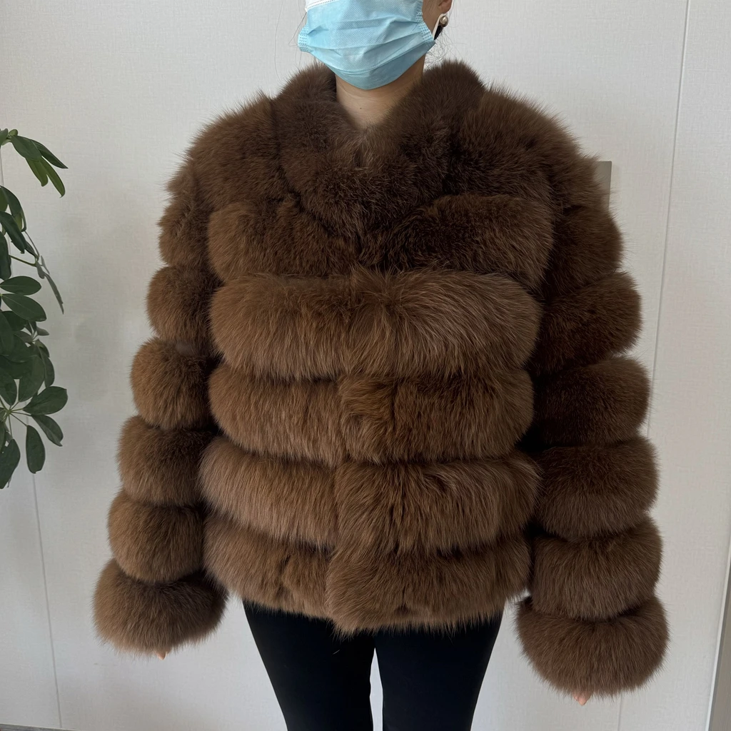 2026 NEW Style Real Fur Coat Women Short Fox Fur Coat Real Natural Winter Jacket High Quality NEW Fur Zipper Sleeve Jacket Vest