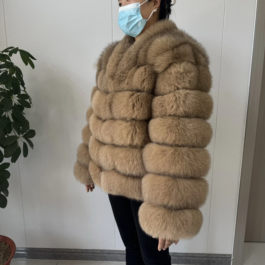 2026 NEW Style Real Fur Coat Women Short Fox Fur Coat Real Natural Winter Jacket High Quality NEW Fur Zipper Sleeve Jacket Vest