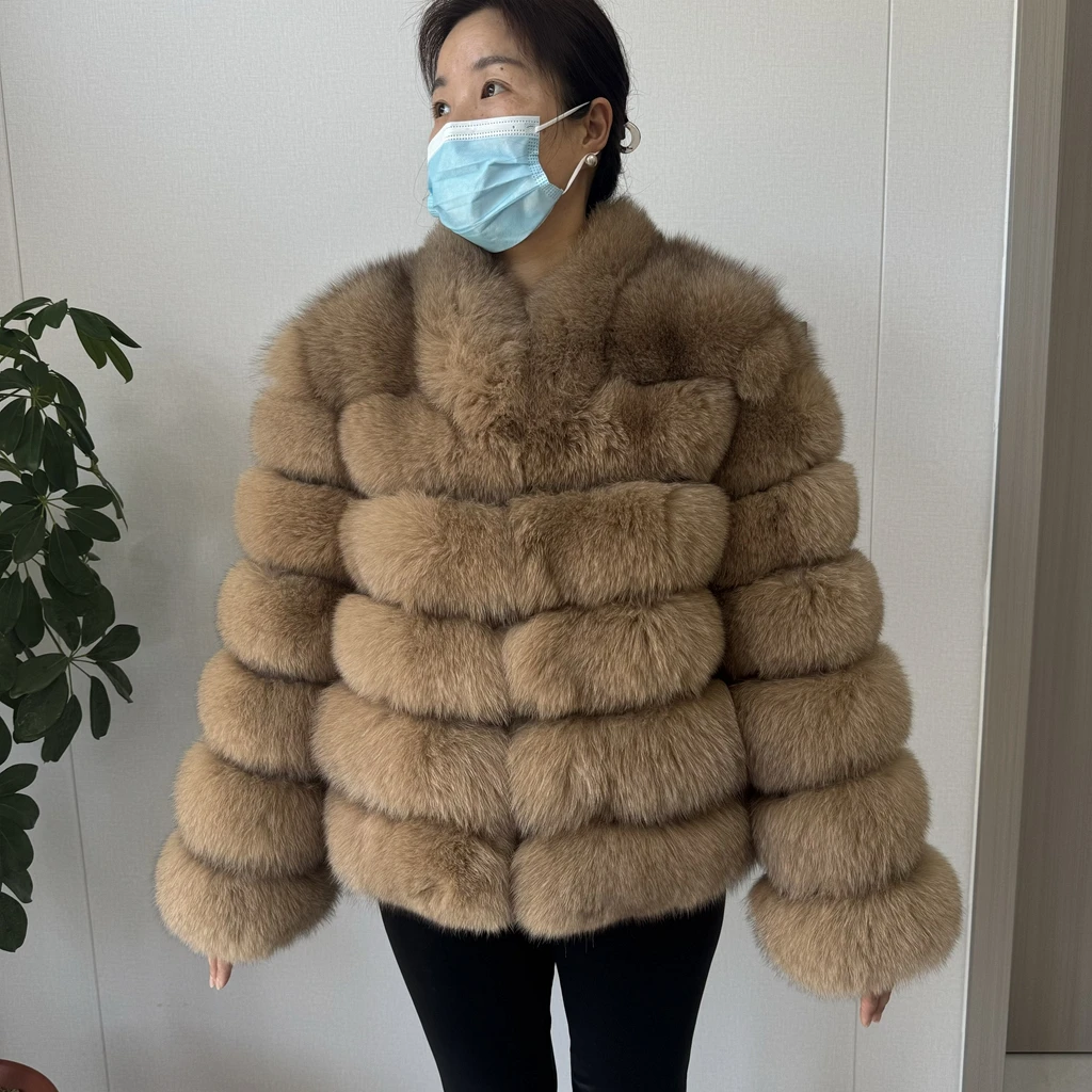 2026 NEW Style Real Fur Coat Women Short Fox Fur Coat Real Natural Winter Jacket High Quality NEW Fur Zipper Sleeve Jacket Vest