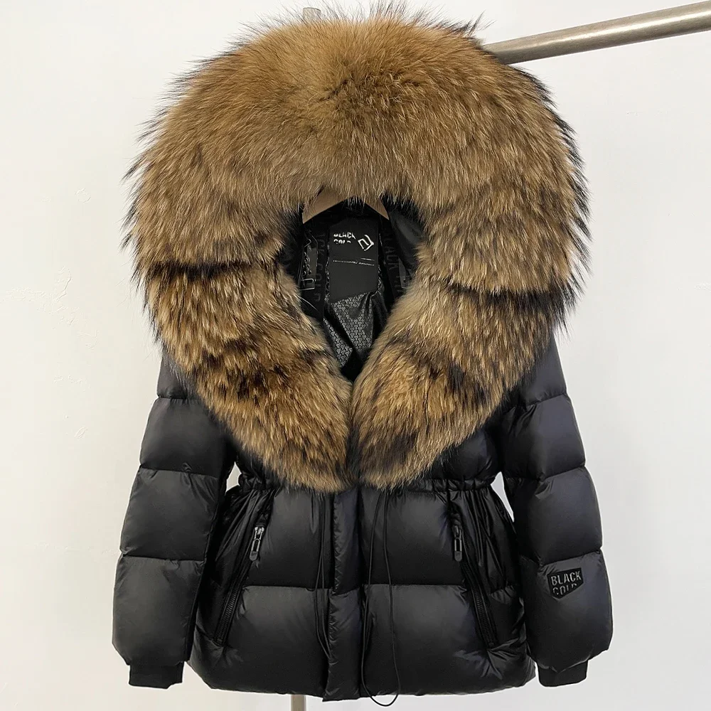 OFTBUY Autumn Winter Clothes Women Warm Natural Fur White Goose Duck Jacket Big Real Fox Fur Coat Female Hooded Puffer Jacket