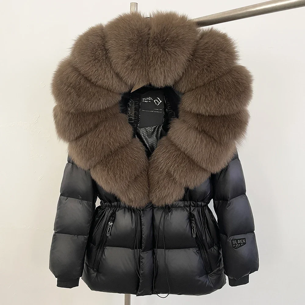 OFTBUY Autumn Winter Clothes Women Warm Natural Fur White Goose Duck Jacket Big Real Fox Fur Coat Female Hooded Puffer Jacket