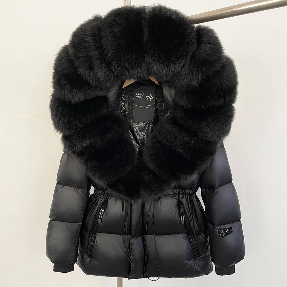 OFTBUY Autumn Winter Clothes Women Warm Natural Fur White Goose Duck Jacket Big Real Fox Fur Coat Female Hooded Puffer Jacket