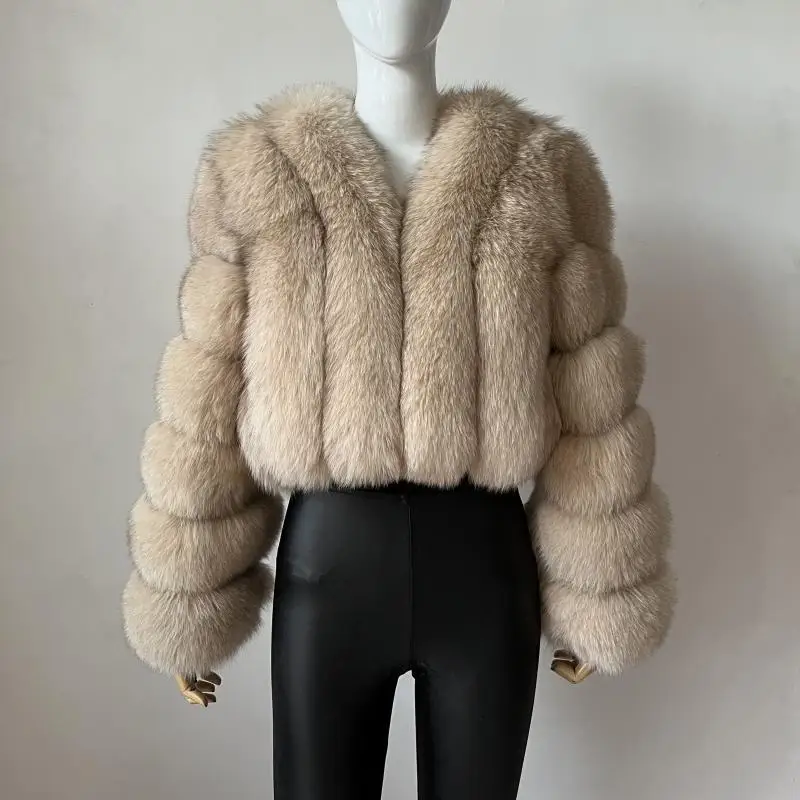 2023 New Short Style Real Fox Fur Coat Winter Woman Natural Warm Fashion Luxury