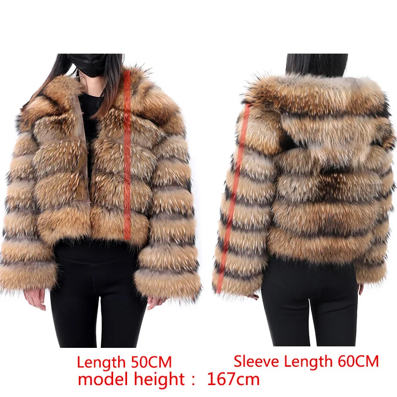 Women's Winter Hooded Natural Fur Jacket Plush Long Sleeve Coat Warm Stylish Outerwear for Cold Weather