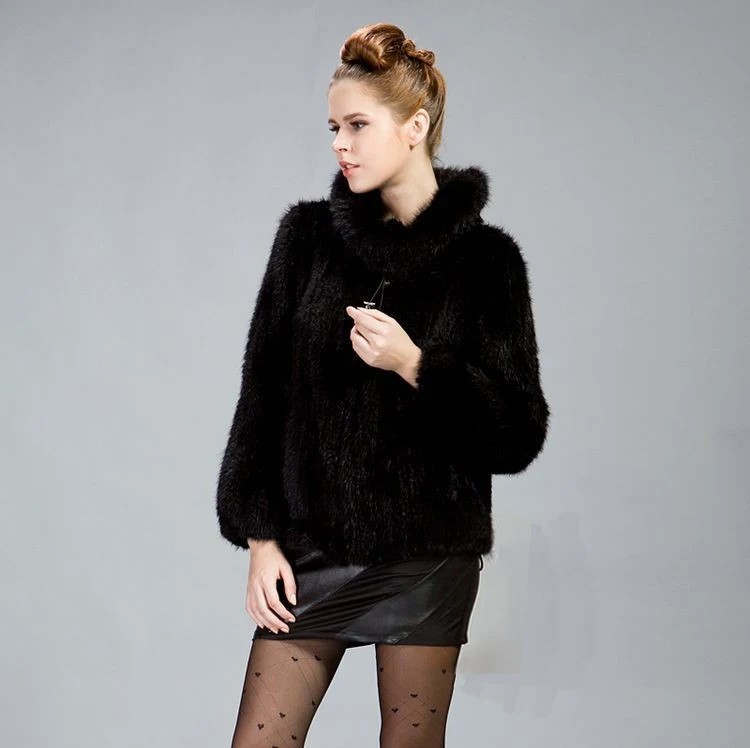 Mink Hair Knitted Fur Coat Mink Clothes Fur Women's Fashion Lapel Coat Jacket Winter Fur Jacket