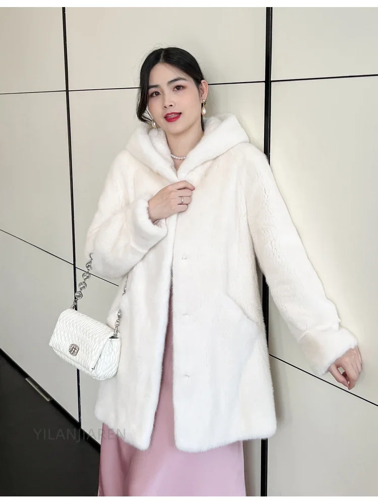YOLANFAIRY 2025 Winter New in Outwears Women Real Fur Coat Female Mink Fur Coats Woman Whole Mink Fur Jacket Femme Abrigo Mujer