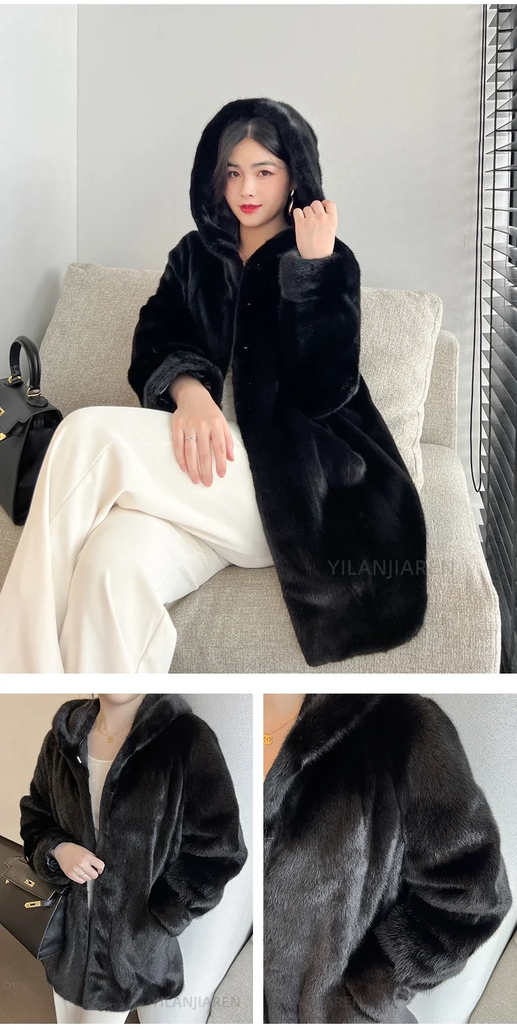 YOLANFAIRY 2025 Winter New in Outwears Women Real Fur Coat Female Mink Fur Coats Woman Whole Mink Fur Jacket Femme Abrigo Mujer