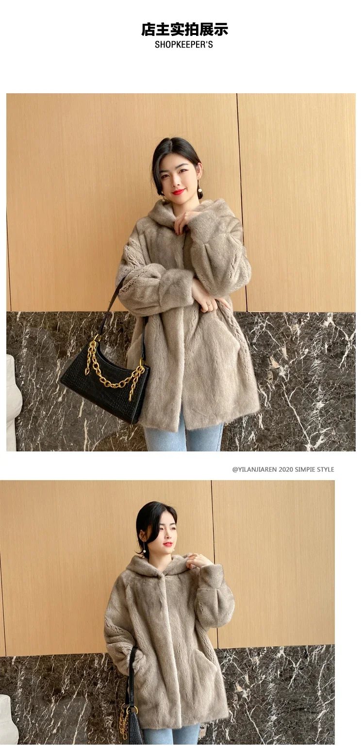 YOLANFAIRY 2025 Winter New in Outwears Women Real Fur Coat Female Mink Fur Coats Woman Whole Mink Fur Jacket Femme Abrigo Mujer