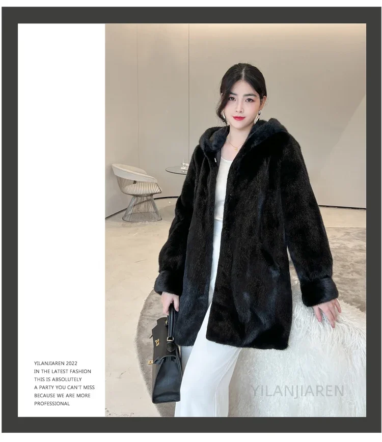 YOLANFAIRY 2025 Winter New in Outwears Women Real Fur Coat Female Mink Fur Coats Woman Whole Mink Fur Jacket Femme Abrigo Mujer