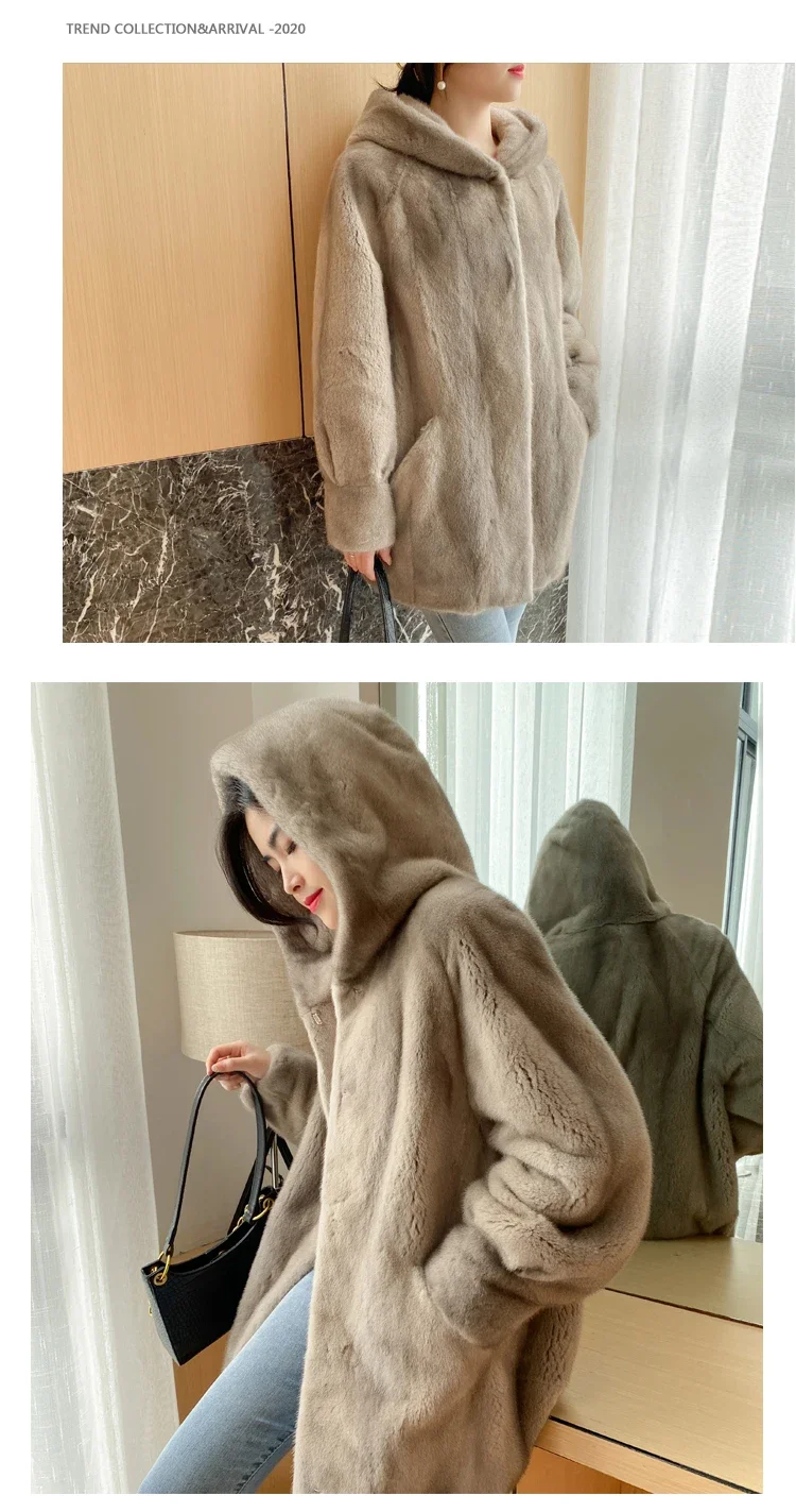 YOLANFAIRY 2025 Winter New in Outwears Women Real Fur Coat Female Mink Fur Coats Woman Whole Mink Fur Jacket Femme Abrigo Mujer