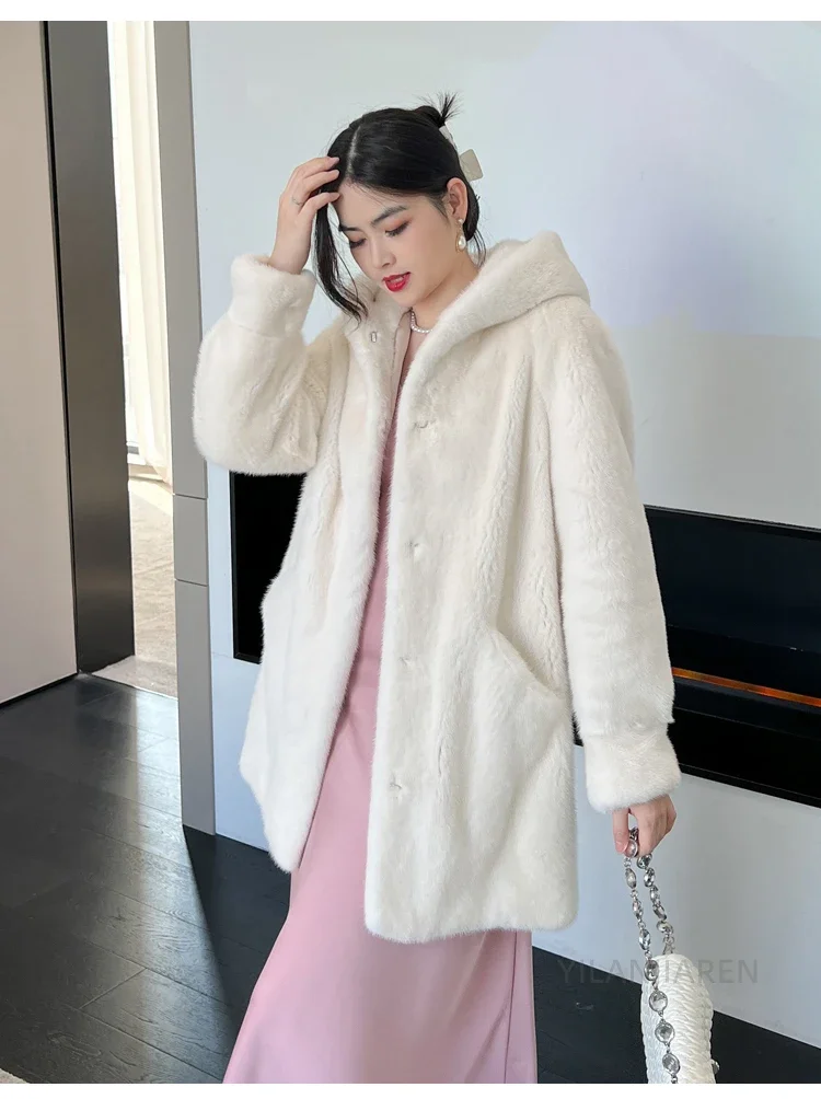 YOLANFAIRY 2025 Winter New in Outwears Women Real Fur Coat Female Mink Fur Coats Woman Whole Mink Fur Jacket Femme Abrigo Mujer