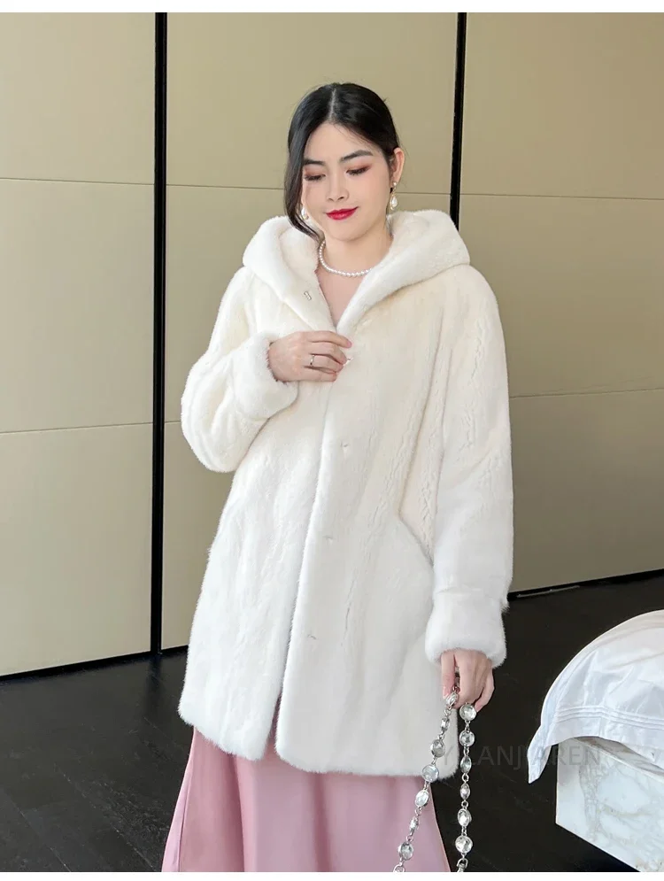 YOLANFAIRY 2025 Winter New in Outwears Women Real Fur Coat Female Mink Fur Coats Woman Whole Mink Fur Jacket Femme Abrigo Mujer