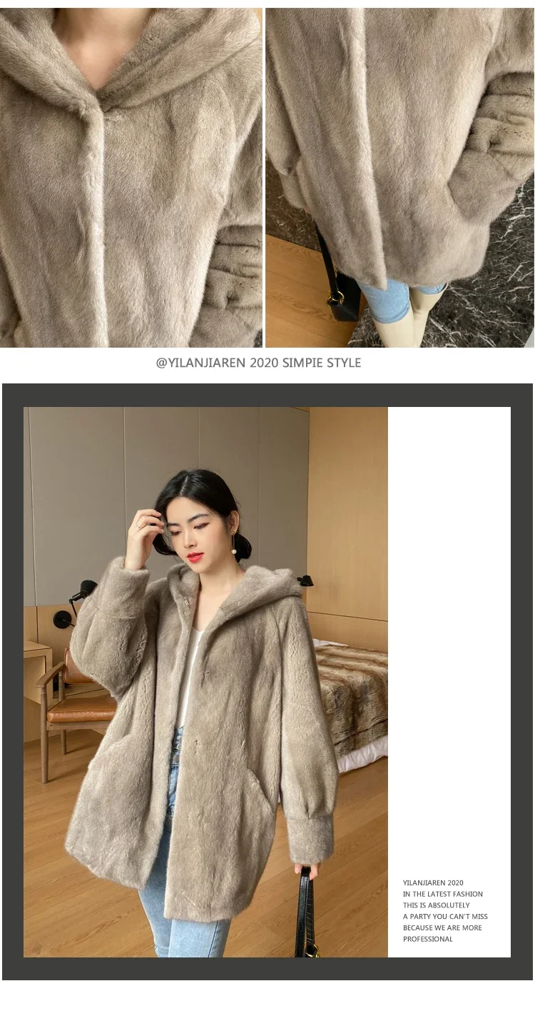 YOLANFAIRY 2025 Winter New in Outwears Women Real Fur Coat Female Mink Fur Coats Woman Whole Mink Fur Jacket Femme Abrigo Mujer
