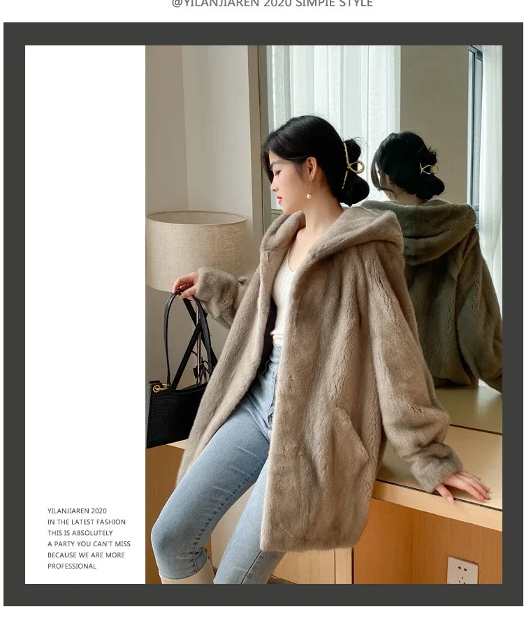 YOLANFAIRY 2025 Winter New in Outwears Women Real Fur Coat Female Mink Fur Coats Woman Whole Mink Fur Jacket Femme Abrigo Mujer