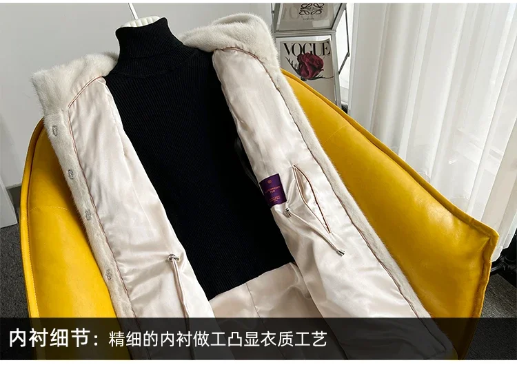 YOLANFAIRY 2025 Winter New in Outwears Women Real Fur Coat Female Mink Fur Coats Woman Whole Mink Fur Jacket Femme Abrigo Mujer