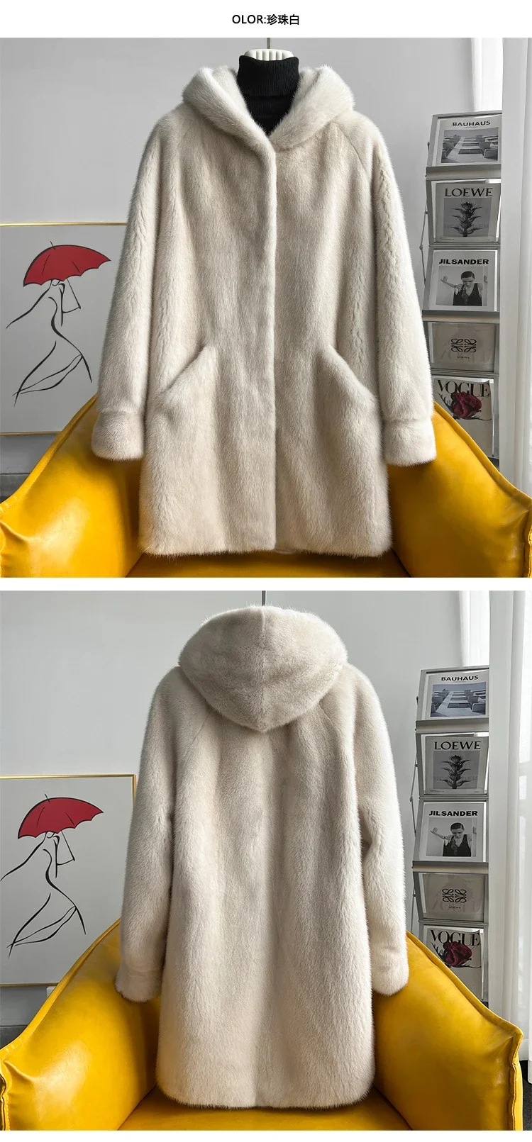YOLANFAIRY 2025 Winter New in Outwears Women Real Fur Coat Female Mink Fur Coats Woman Whole Mink Fur Jacket Femme Abrigo Mujer