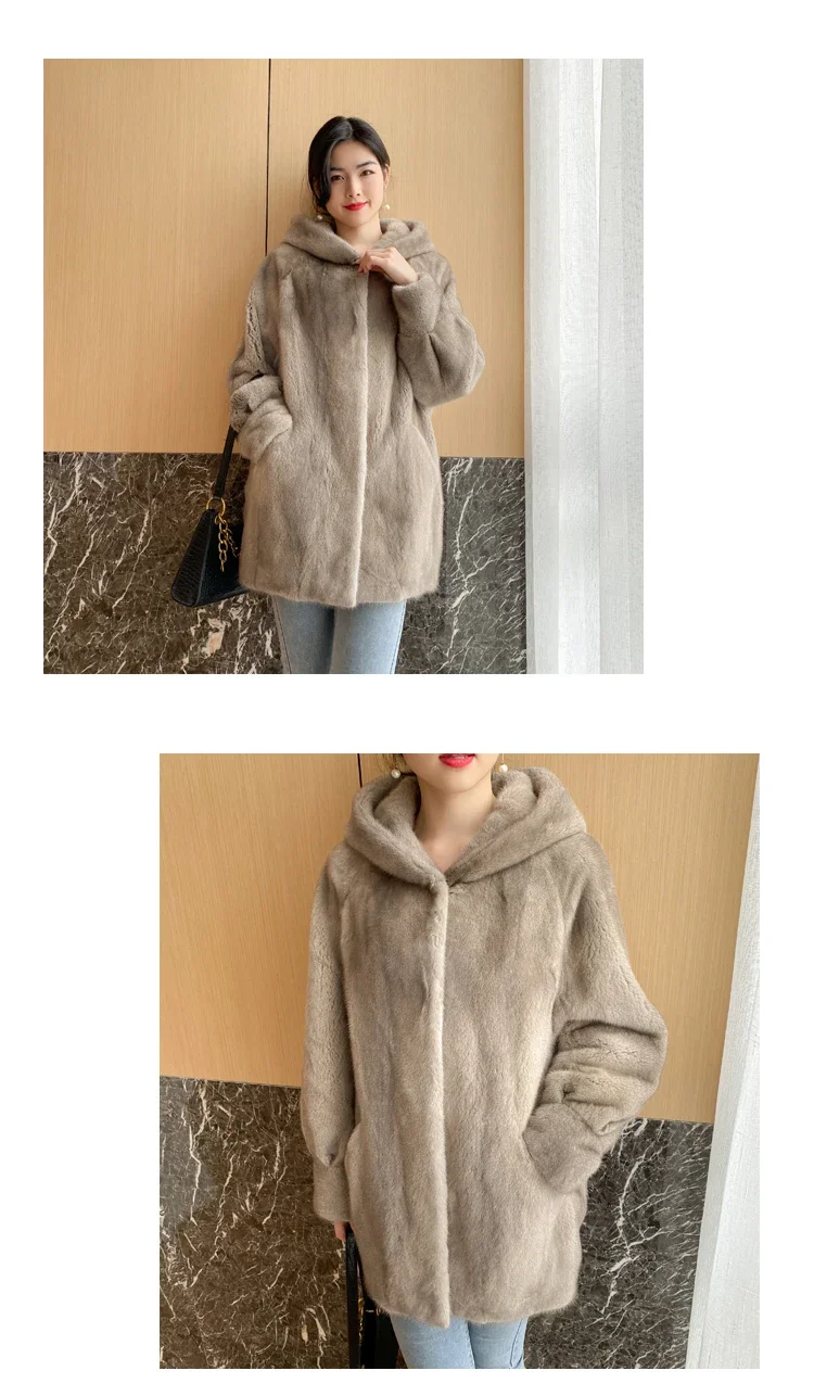 YOLANFAIRY 2025 Winter New in Outwears Women Real Fur Coat Female Mink Fur Coats Woman Whole Mink Fur Jacket Femme Abrigo Mujer