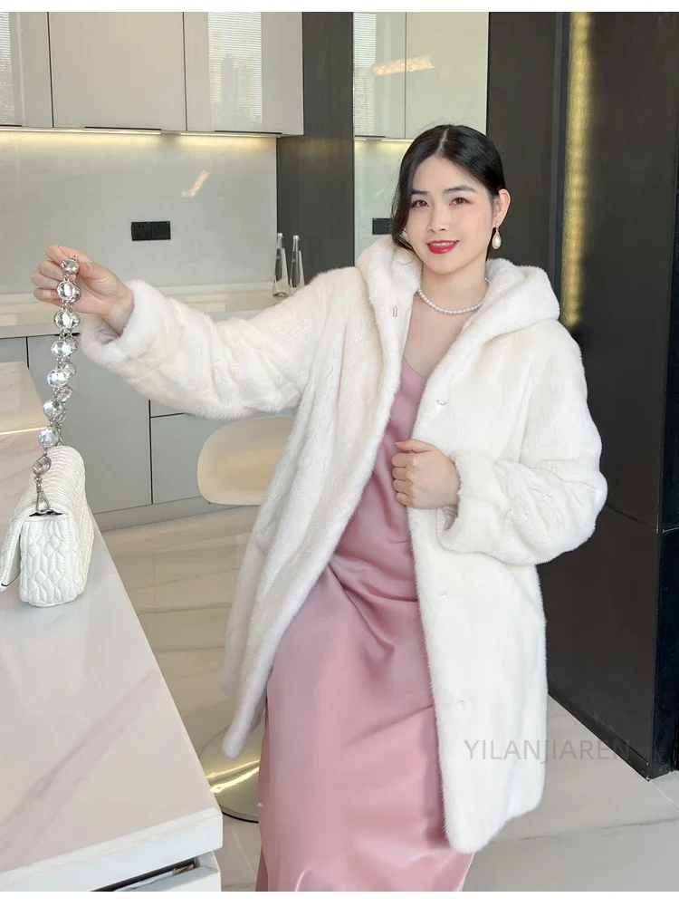 YOLANFAIRY 2025 Winter New in Outwears Women Real Fur Coat Female Mink Fur Coats Woman Whole Mink Fur Jacket Femme Abrigo Mujer