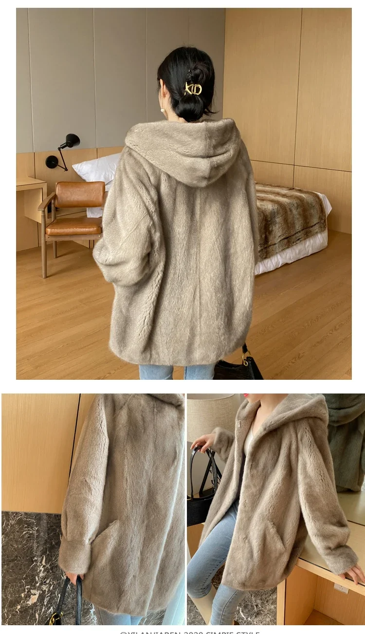 YOLANFAIRY 2025 Winter New in Outwears Women Real Fur Coat Female Mink Fur Coats Woman Whole Mink Fur Jacket Femme Abrigo Mujer