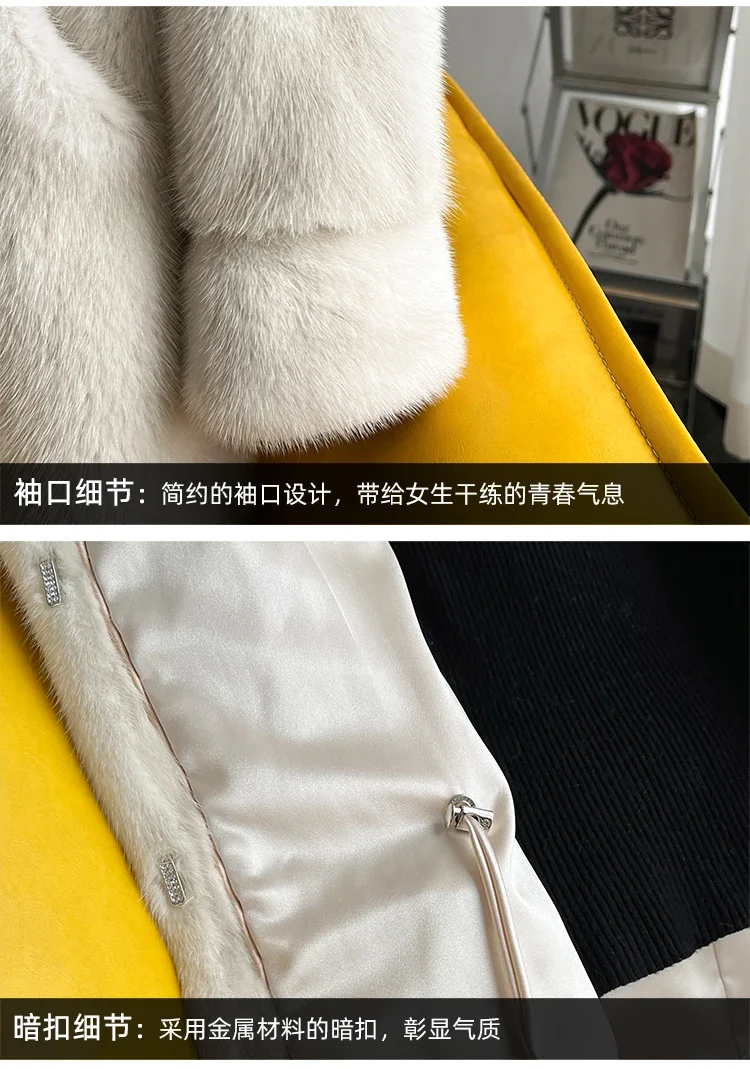 YOLANFAIRY 2025 Winter New in Outwears Women Real Fur Coat Female Mink Fur Coats Woman Whole Mink Fur Jacket Femme Abrigo Mujer