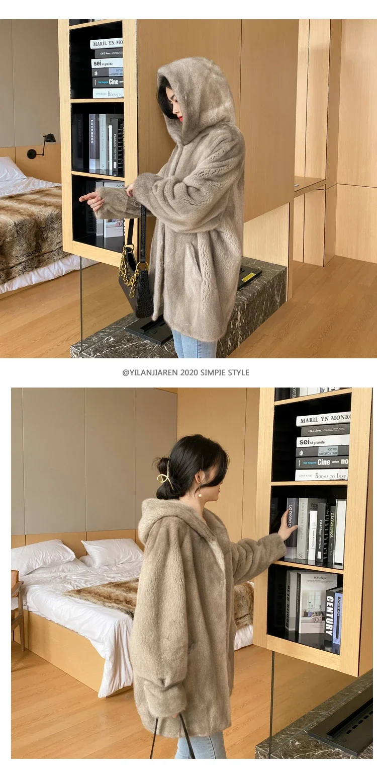 YOLANFAIRY 2025 Winter New in Outwears Women Real Fur Coat Female Mink Fur Coats Woman Whole Mink Fur Jacket Femme Abrigo Mujer