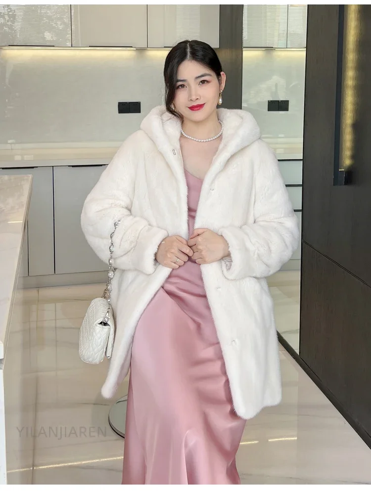 YOLANFAIRY 2025 Winter New in Outwears Women Real Fur Coat Female Mink Fur Coats Woman Whole Mink Fur Jacket Femme Abrigo Mujer
