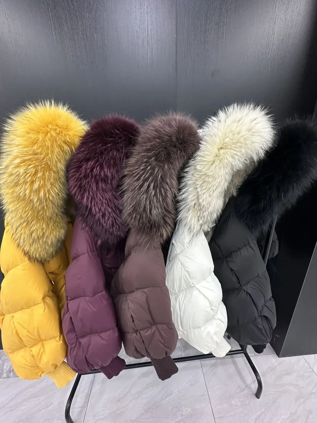 OFTBUY 2025 New Winter Large Real Fur Hooded Puffer Jacket Women White Duck Down Mid Long ParkaThicken Warm Knitted Sleeve Coat