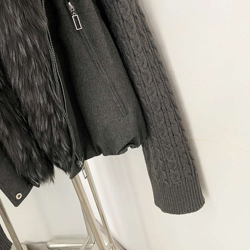 OFTBUY 90% Duck Down Jacket Women Luxury Natural Raccoon Fur Winter Short Puffer Coat Thicken Female Parkas Detachable Sleeve