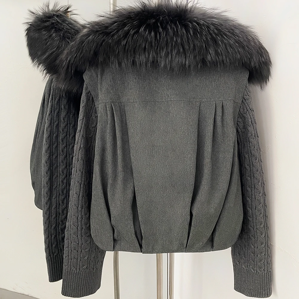 OFTBUY 90% Duck Down Jacket Women Luxury Natural Raccoon Fur Winter Short Puffer Coat Thicken Female Parkas Detachable Sleeve