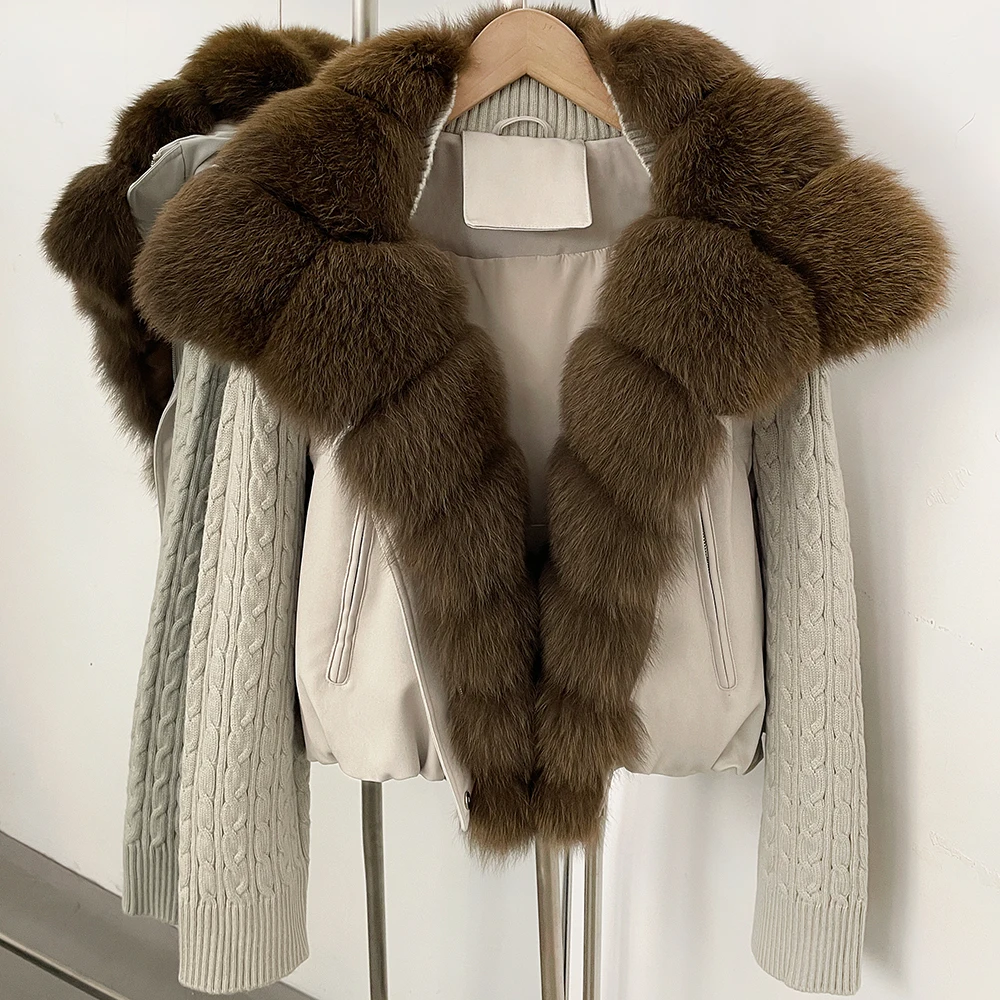 OFTBUY 90% Duck Down Jacket Women Luxury Natural Raccoon Fur Winter Short Puffer Coat Thicken Female Parkas Detachable Sleeve