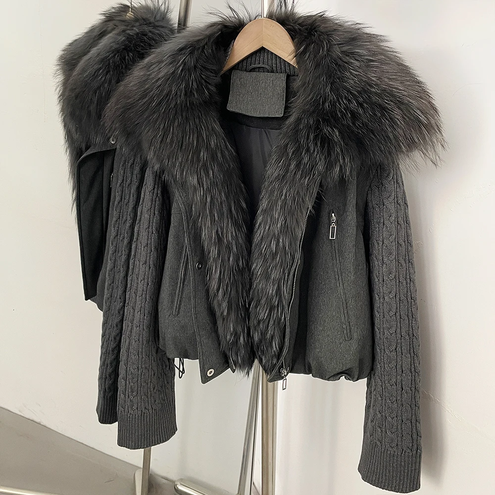OFTBUY 90% Duck Down Jacket Women Luxury Natural Raccoon Fur Winter Short Puffer Coat Thicken Female Parkas Detachable Sleeve