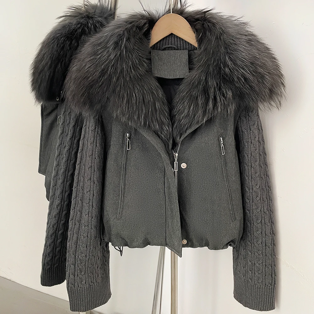 OFTBUY 90% Duck Down Jacket Women Luxury Natural Raccoon Fur Winter Short Puffer Coat Thicken Female Parkas Detachable Sleeve