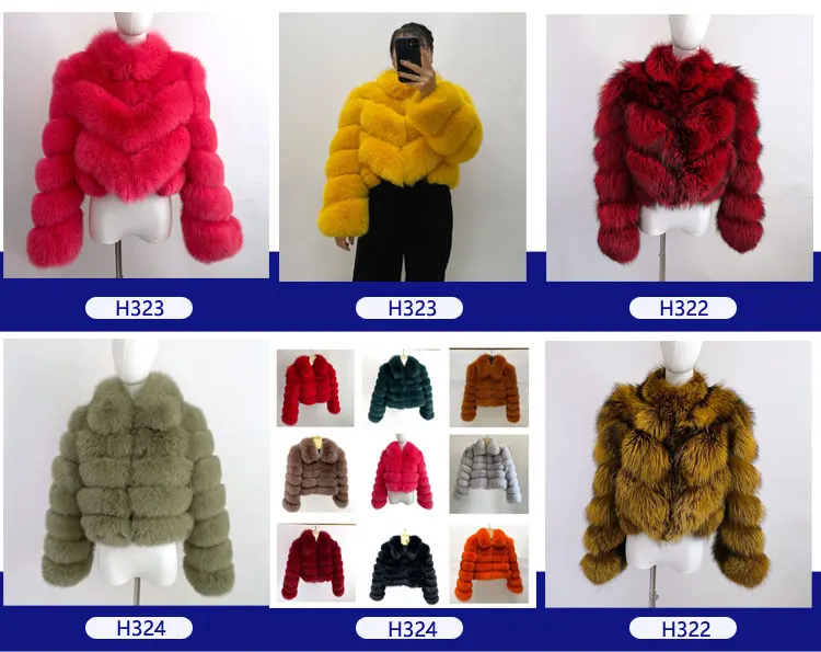 Ladies Winter Luxurious Crop Fur Coat Women Real Raccoon Fur Jacket Long Sleeve V-shaped Hand-cut Thickened Warm Fashion