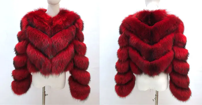 Ladies Winter Luxurious Crop Fur Coat Women Real Raccoon Fur Jacket Long Sleeve V-shaped Hand-cut Thickened Warm Fashion
