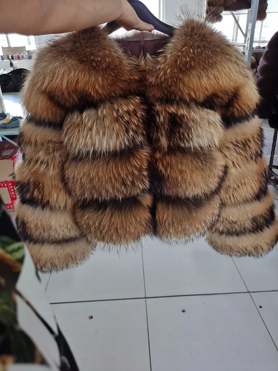 2026 MAOMAOKONG Natural Real Fox Fur Coat Women Winter Long Sleeve Luxury Raccoon Fur Jackets Thick Top Female Furry Coat Vest