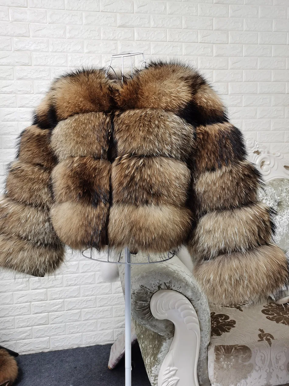 2026 MAOMAOKONG Natural Real Fox Fur Coat Women Winter Long Sleeve Luxury Raccoon Fur Jackets Thick Top Female Furry Coat Vest