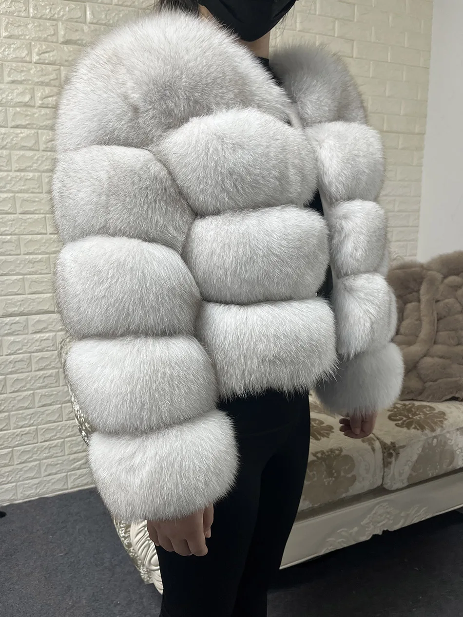 2026 MAOMAOKONG Natural Real Fox Fur Coat Women Winter Long Sleeve Luxury Raccoon Fur Jackets Thick Top Female Furry Coat Vest
