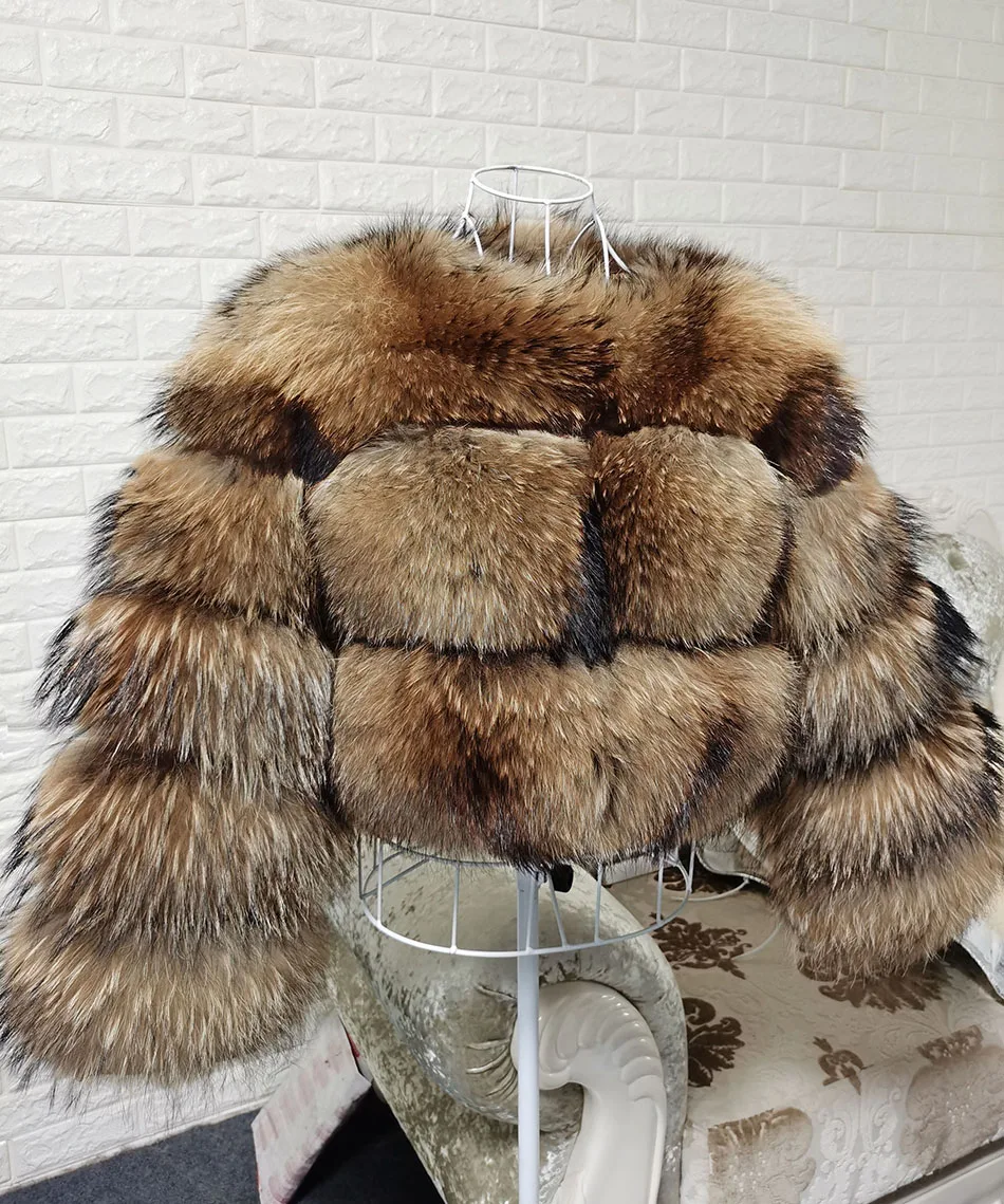 2026 MAOMAOKONG Natural Real Fox Fur Coat Women Winter Long Sleeve Luxury Raccoon Fur Jackets Thick Top Female Furry Coat Vest