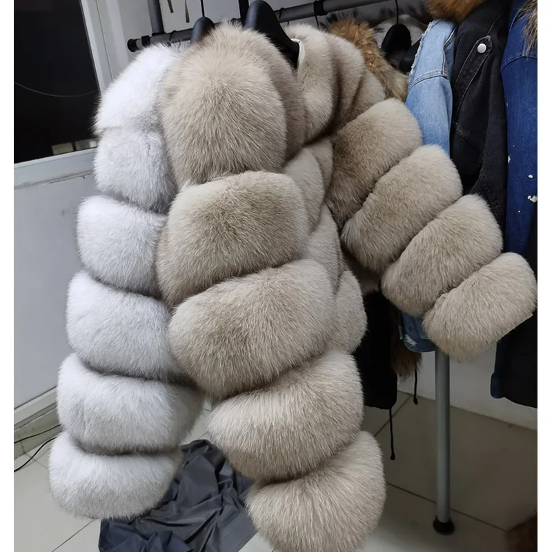 2026 MAOMAOKONG Natural Real Fox Fur Coat Women Winter Long Sleeve Luxury Raccoon Fur Jackets Thick Top Female Furry Coat Vest