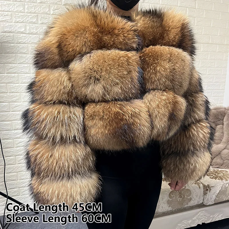 2026 MAOMAOKONG Natural Real Fox Fur Coat Women Winter Long Sleeve Luxury Raccoon Fur Jackets Thick Top Female Furry Coat Vest