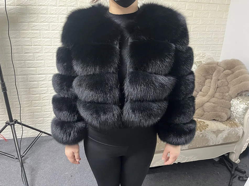 2026 MAOMAOKONG Natural Real Fox Fur Coat Women Winter Long Sleeve Luxury Raccoon Fur Jackets Thick Top Female Furry Coat Vest