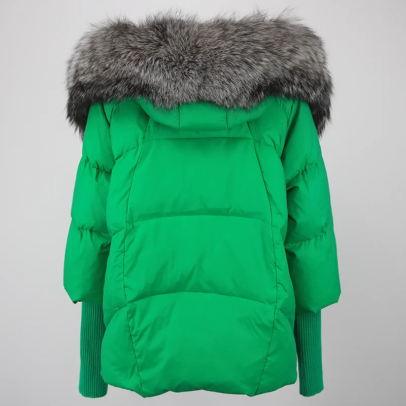 OFTBUY 2023 Real Fox Fur Collar Hooded Winter Jacket Women Natural Thick Warm Loose Oversize Duck Down Coat Streetwear Outerwear