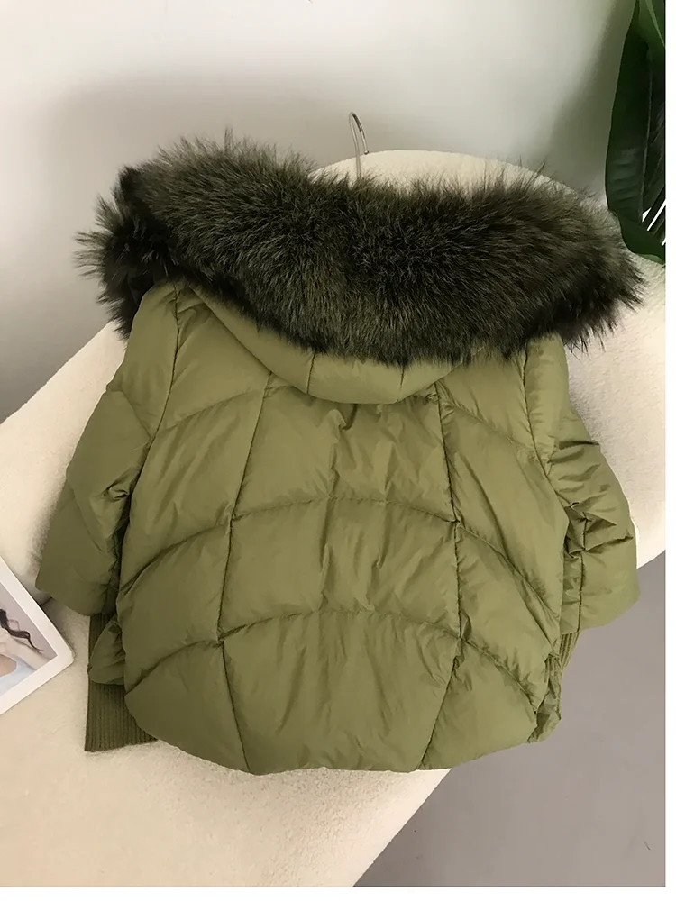 OFTBUY 2023 Real Fox Fur Collar Hooded Winter Jacket Women Natural Thick Warm Loose Oversize Duck Down Coat Streetwear Outerwear