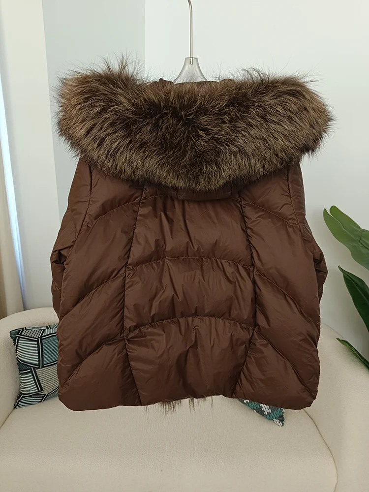 OFTBUY 2023 Real Fox Fur Collar Hooded Winter Jacket Women Natural Thick Warm Loose Oversize Duck Down Coat Streetwear Outerwear