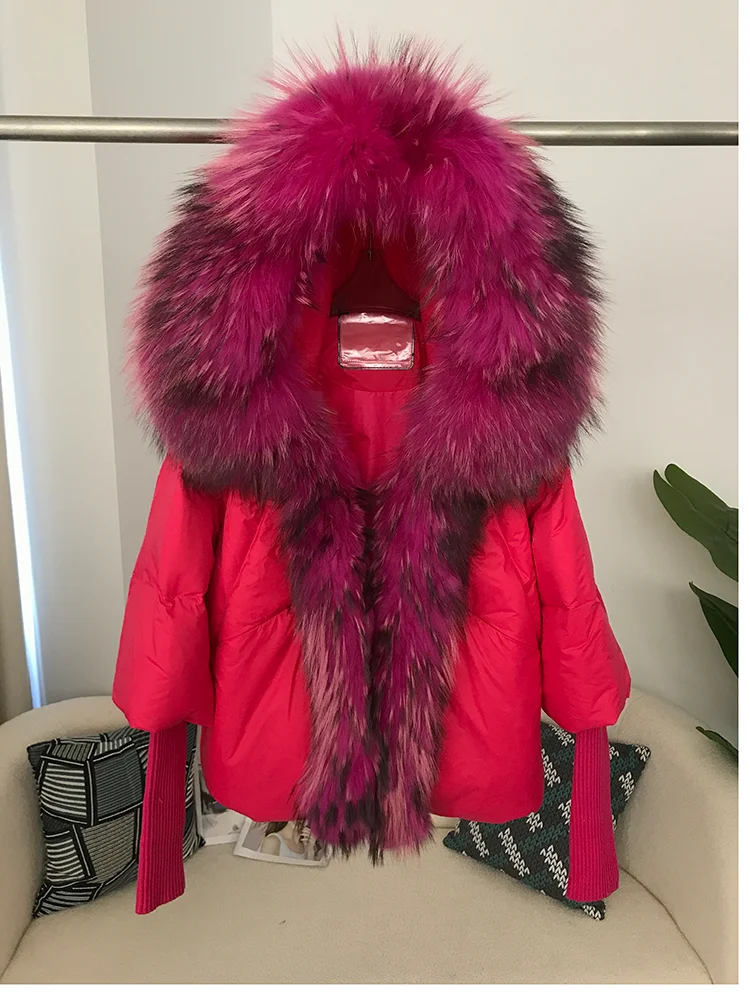 OFTBUY 2023 Real Fox Fur Collar Hooded Winter Jacket Women Natural Thick Warm Loose Oversize Duck Down Coat Streetwear Outerwear