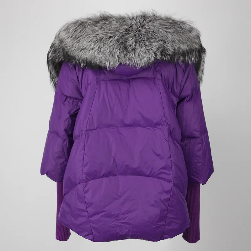 OFTBUY 2023 Real Fox Fur Collar Hooded Winter Jacket Women Natural Thick Warm Loose Oversize Duck Down Coat Streetwear Outerwear